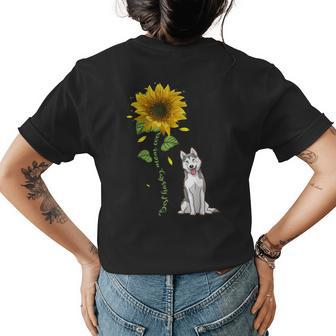 Best Husky Mom Ever Sunflower Gift Womens Back Print T-shirt | Mazezy