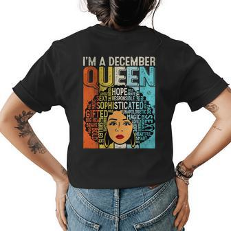 Birthday Junenth Queen Black History December Girls Retro Womens Back Print T-shirt | Mazezy