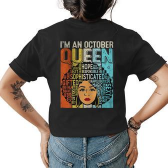 Birthday Junenth Queen Black History October Girls Retro Womens Back Print T-shirt | Mazezy DE