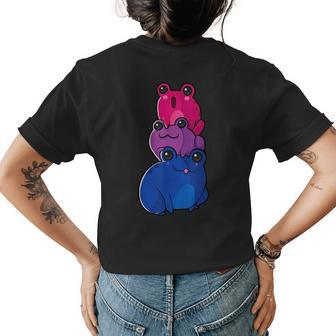 Bisexual Pride Flag Color Lgbtq Rainbow Frogs Subtle Bi Womens Back Print T-shirt | Mazezy