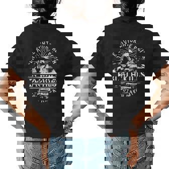 Black Hills Sd The Adventure Begins Womens Back Print T-shirt - Thegiftio UK