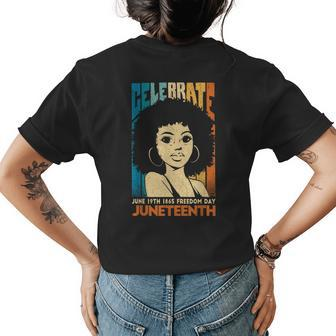 Black Women Freeish Since 1865 Party Decorations Junenth Womens Back Print T-shirt | Mazezy