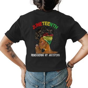 Black Women Junenth Remembering My Ancestors Womens Back Print T-shirt - Seseable