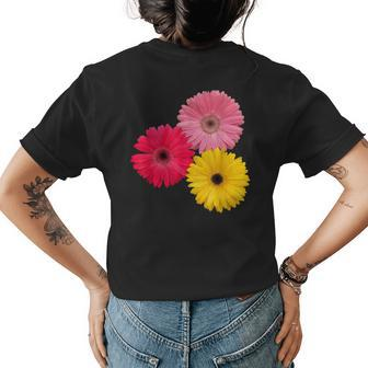 Blooming Gerbera Flowers Daisies Gerberas Daisy Flower Womens Back Print T-shirt | Mazezy