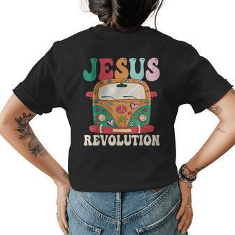 Boho Bus Jesus-Revolution Christian Faith Based Jesus Faith Funny Gifts Womens Back Print T-shirt | Mazezy