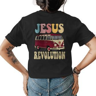 Boho Jesus-Revolution Christian Faith Based Jesus Costume Faith Funny Gifts Womens Back Print T-shirt | Mazezy