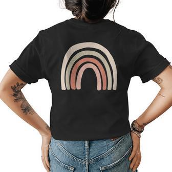 Boho Rainbow Scandinavian Minimalist Modern Simple Nature Gift For Women Women's Crewneck Short Sleeve Back Print T-shirt - Thegiftio UK