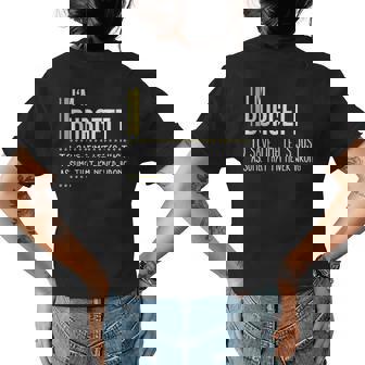 Burgett Name Gift Im Burgett Im Never Wrong Womens Back Print T-shirt - Seseable