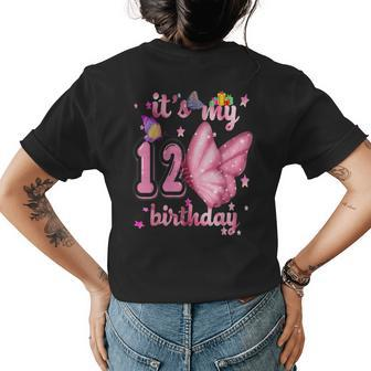 Butterfly Birthday Girl Princess 12Th Birthday Butterfly Womens Back Print T-shirt | Mazezy