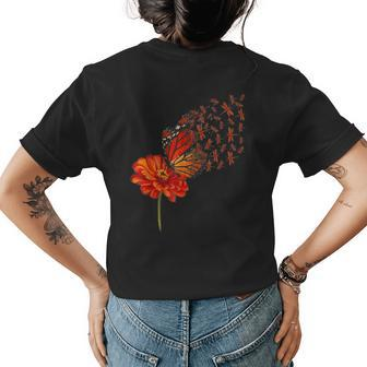 Butterfly Dragonfly Gerbera Daisy Flower Dandelion Spring Womens Back Print T-shirt | Mazezy AU