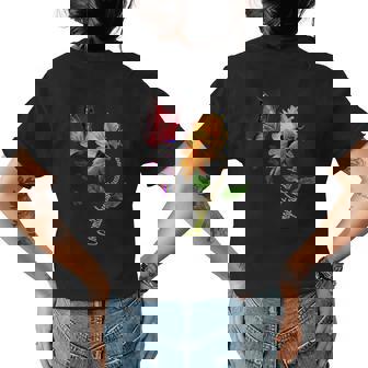 Butterfly Sunflower Congenital Heart Disease Awareness Womens Back Print T-shirt | Mazezy