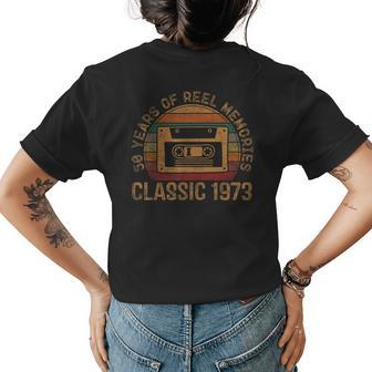 Cassette Classic 1973 Retro 50Th Birthday Gifts 50 Year Old Womens Back Print T-shirt - Seseable