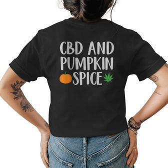 Cbd Pumpkin Spice For Women Cbd Oil Fall Halloween Womens T-shirt Back Print | Mazezy