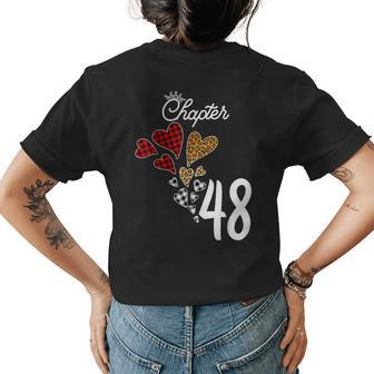 Chapter 48 Years 48Th Birthday Leopard Buffalo Plaid Gift Womens Back Print T-shirt | Mazezy