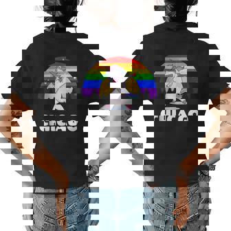 Chicago Illinois - Lgbtq Gay Pride Rainbow Womens Back Print T-shirt | Mazezy