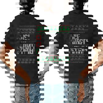 Christmas Ugly Sweater Nice Naughty Italian Christmas Womens Back Print T-shirt | Mazezy