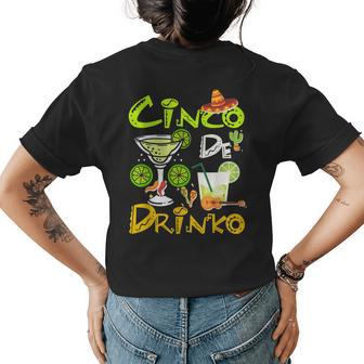Cinco De Drinko Margarita Cinco De Mayo Fiesta Party Womens Back Print T-shirt - Thegiftio UK