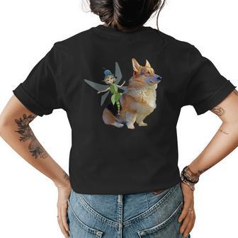 Corgi & Fairy - Funny Pembroke Welsh Corgi Mom Dad Dog Lover Womens Back Print T-shirt | Mazezy