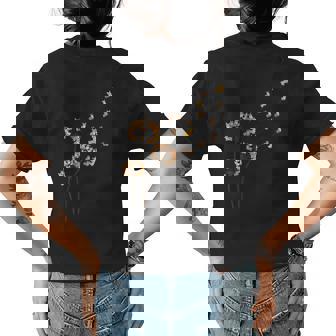 Corgi Dandelion Flying Flower Animal Lover Funny Dog Owner Womens Back Print T-shirt | Mazezy