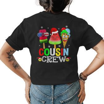 Cousin Crew Christmas In July Squad Pajamas Matching Family Cousin Crew Funny Gifts Womens Back Print T-shirt | Mazezy