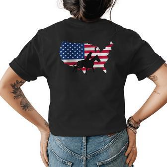 Cowgirl Cool Western Cow Girl Patriotic Us Flag Womens Back Print T-shirt | Mazezy
