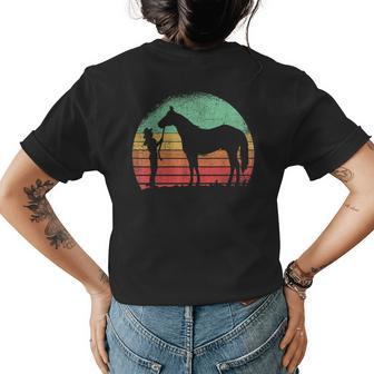 Cowgirl Horse Riding Texas Ranch Rider Western Womens Back Print T-shirt | Mazezy
