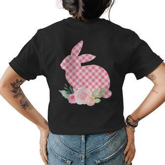 Cute Floral Easter Church Sunday Rabbit Bunny Jesus Egg Womens Back Print T-shirt | Mazezy