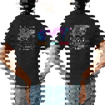 Cute Heart Peace Love Heal Scrub Life Nurse Lover Nursing Womens Back Print T-shirt | Mazezy