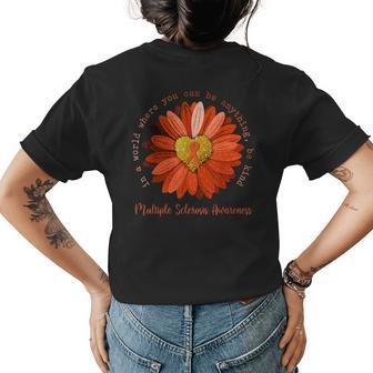 Daisy Be Kind Multiple Sclerosis Awareness Orange Ribbon Womens Back Print T-shirt | Mazezy