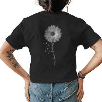 Daisy Flower Brain Tumor Awareness Gifts Womens Back Print T-shirt | Mazezy