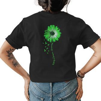 Daisy Flower Kidney Disease Awareness Gifts Womens Back Print T-shirt | Mazezy