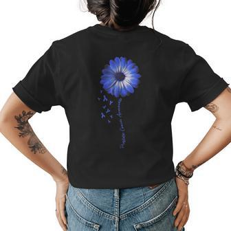 Daisy Flower Prostate Cancer Awareness Gifts Womens Back Print T-shirt | Mazezy