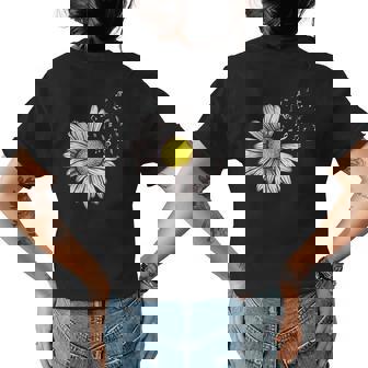 Daisy Musical Note Music Lover Floral Musical Note Womens Back Print T-shirt | Mazezy