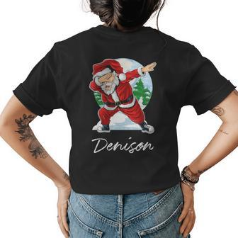 Denison Name Gift Santa Denison Womens Back Print T-shirt - Seseable