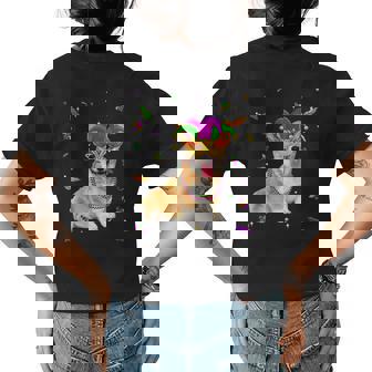 Dog Mom Dog Dad Corgi Cute Mardi Gras Gifts Gifts For Mom Funny Gifts Womens Back Print T-shirt | Mazezy