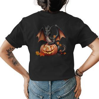 Dragon Halloween Theme Scary Dragons Lover Trickortreat For Women Women's T-shirt Back Print | Mazezy