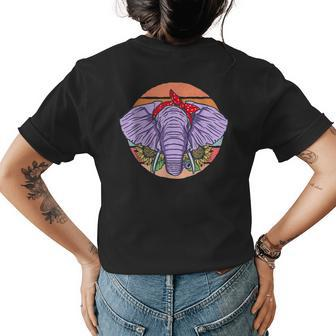 Elephant Sunflower Cute Elephant Love Sunflower Womens Back Print T-shirt | Mazezy