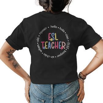 Esl Teacher English As A Second Language Teacher Womens Back Print T-shirt - Seseable