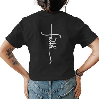 Faith Christian Cross Jesus Cross Christian God Faith Quotes Womens Back Print T-shirt - Seseable