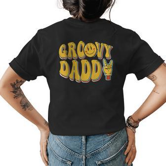 Family Matching T Retro Birthday Party Groovy Daddy Womens Back Print T-shirt | Mazezy
