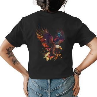 Fiery Bald Eagle Graphic For Men Women Boys Girls Womens Back Print T-shirt - Seseable