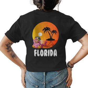 Flamingo Usa Funny Usa Florida Womens Back Print T-shirt | Mazezy