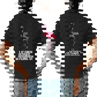 Flamingos - I Love Flamingos Womens Back Print T-shirt | Mazezy