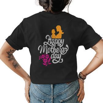 Floral Happy Mothers Day Womens Back Print T-shirt | Mazezy