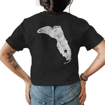 Florida Cowboy Boot Ranch Cowgirl Rodeo Gift Floridian Womens Back Print T-shirt | Mazezy