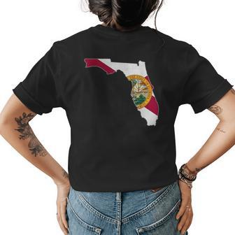 Florida State Map Florida Fl Flag Roots Men Women Gift Womens Back Print T-shirt | Mazezy