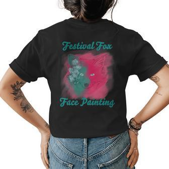Fun Foxy Business Floral Summer Painting Faces Painting Funny Gifts Womens Back Print T-shirt | Mazezy
