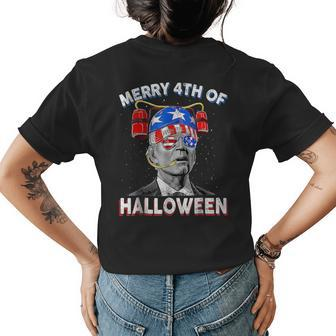 Fun Joe Biden Drink Beer 4Th Of July Merry 4Th Of Halloween Womens Back Print T-shirt | Mazezy