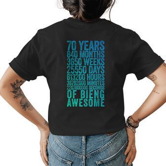Funny 70Th Birthday Old Meter Funny 70 Year Old Gifts Womens Back Print T-shirt - Monsterry