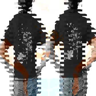 Funny Corgi Dandelion Flower Cute Dog Lover Womens Back Print T-shirt | Mazezy